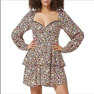 🌻AFRM Fit & Flared Floral Black Dress